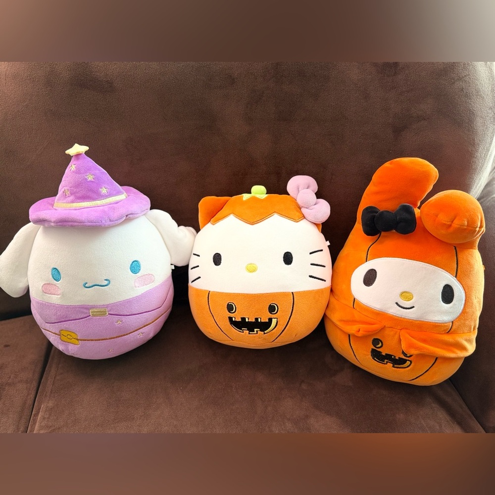Squishmallows Hello Kitty, CinnamoRoll, My Melody Halloween Trio